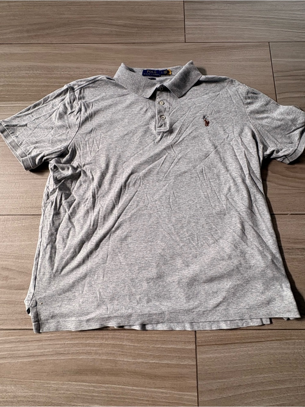 Ralph Lauren Men's Light Gray Polo with Embroidered Pony